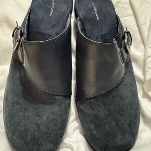 Croft & Barrow Navy Blue Women's Mules with Buckle